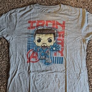 Marvel Gray Iron Man Chibi Graphic Tee